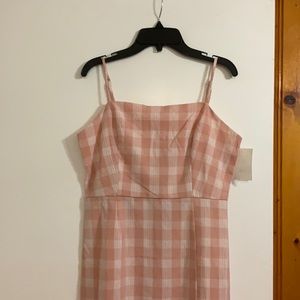BP pink and white plaid summer dress size:S; NWOT